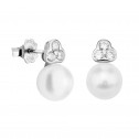 Sterling silver bridal earrings with pearls (75B0007)