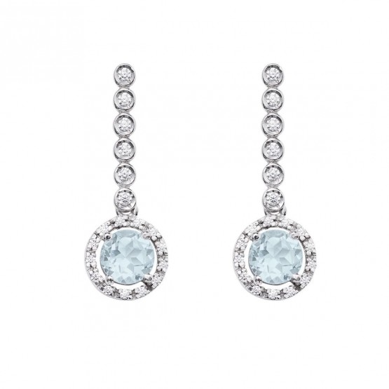 Pendientes de novia con diamantes y topacios azules (75B0200TDA)-1