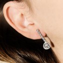 Long silver and topaz bridal earrings (75B0201TT)