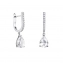 Sterling silver earrings with diamonds and topazes (75B0218TT)