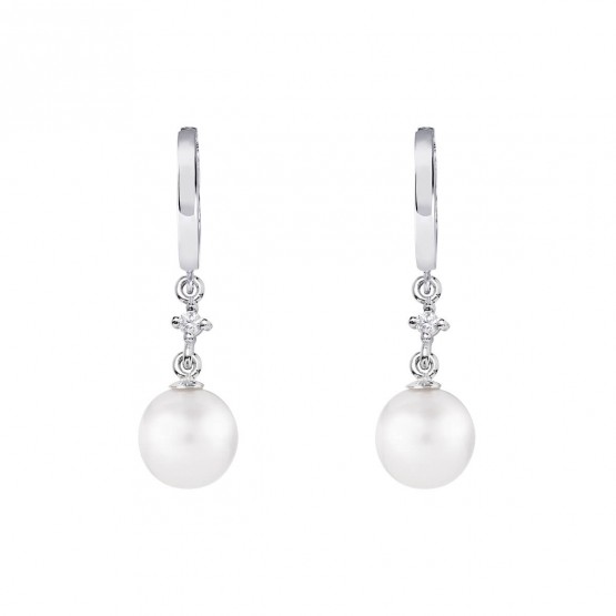 Pendientes de novia de oro blanco de18k con perlas (79B0301TD1) 1