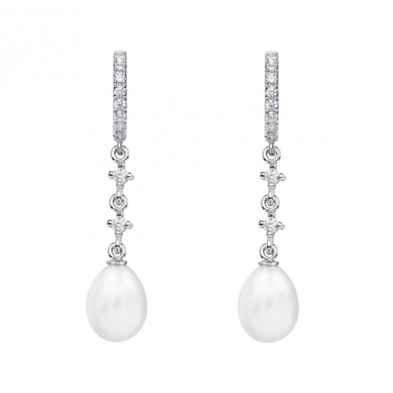 Pendientes de novia en oro blanco de18k y perlas (79B0402TE1) 1