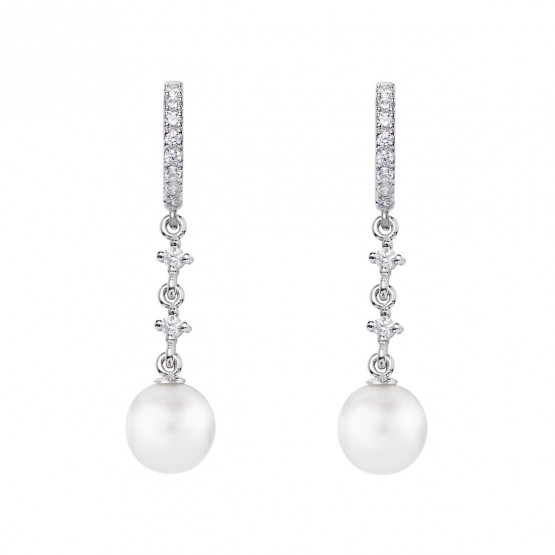 Pendientes para novia en plata y topacios con perlas (79B0402TD1) 1