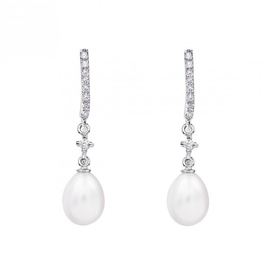 Pendientes de novia en oro blanco de18k con perlas (79B0501TE1) 1