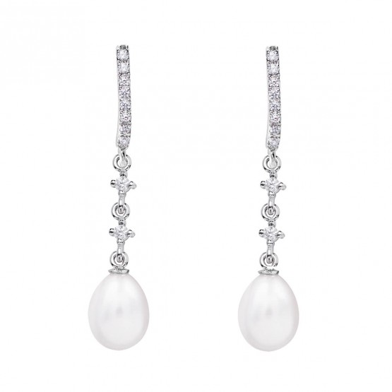 Pendientes para novia en plata y topacios con perlas (79B0502TE1) 1