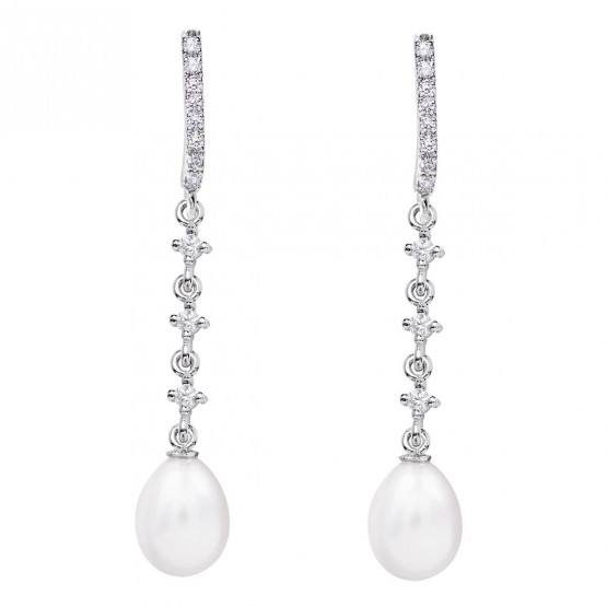 Pendientes de novia en plata y topacios con perlas (79B0503TE1) 1