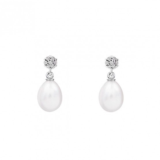 Pendientes de novia de oro blanco de18k con perlas (79B0600TE1) 1