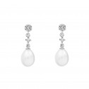 Pendientes para novia en plata y perlas con forma ovalada (79B0601TE1) 1