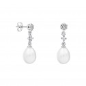 Pendientes para novia en plata y perlas con forma ovalada (79B0601TE1) 2