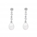 Pendientes para novia en plata y topacios con perlas (79B0602TE1) 1