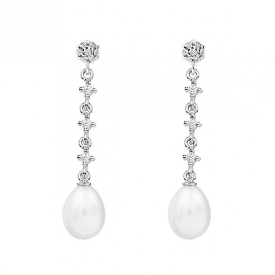 Pendientes para novia en oro blanco de18k y perlas (79B0603TE1) 1