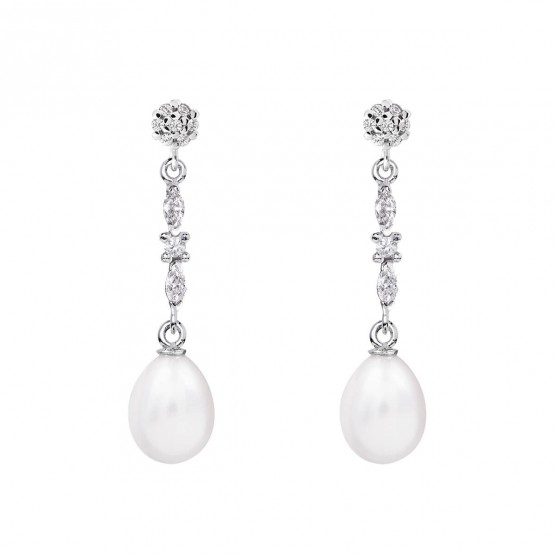 Pendientes de novia de oro blanco de18k con perlas (79B0605TE1) 1