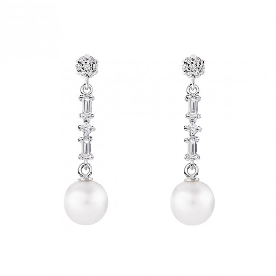 Pendientes de novia plata con topacio y perlas (79B0606TD1) 1