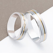 Two and Three colour wedding rings